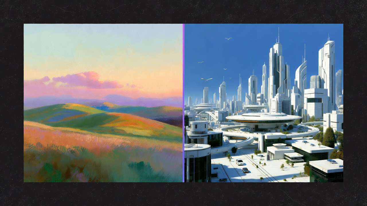 AI creative scene, varied elements